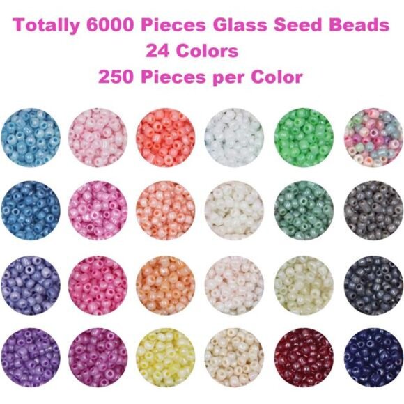 EuTengHao 6000pcs Glass Seed Beads Small Craft Beads for DIY Bracelet Necklaces - Picture 2 of 7